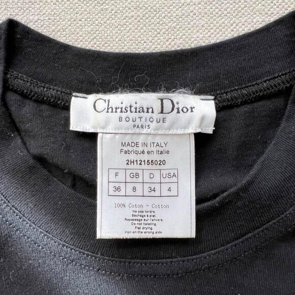 Authentic Christian Dior Dior Addict Galliano Short Sleeve Top Shirt Black 36 - Picture 8 of 8